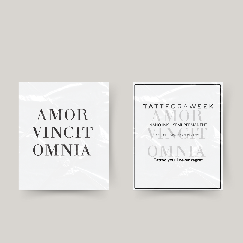 Midlertidig tatovering amor vincit omnia