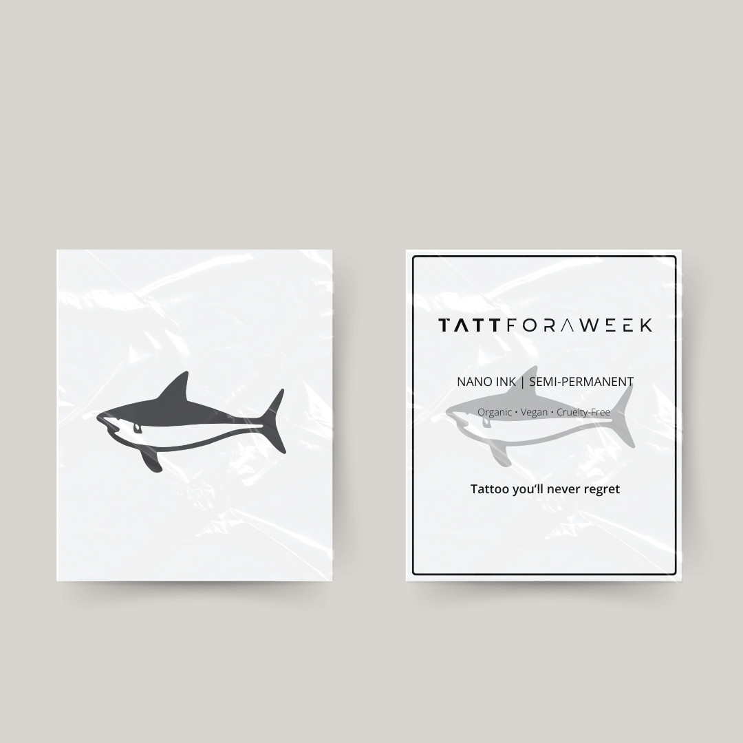 Midlertidig tatovering blå haj