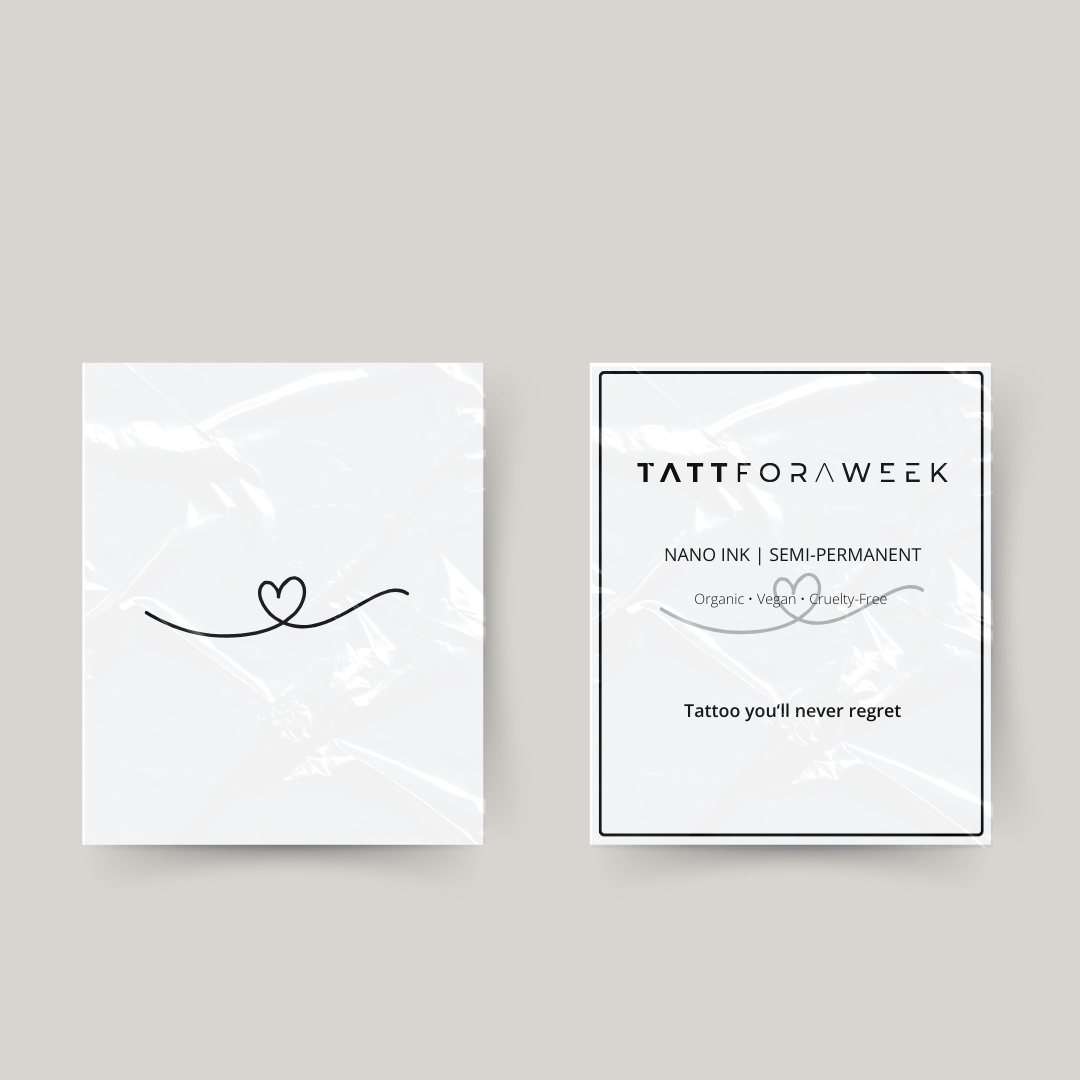 Midlertidig tatoveringshjerte med løkke