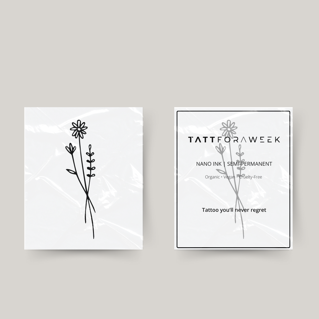 Midlertidige tatovering plukkede blomster