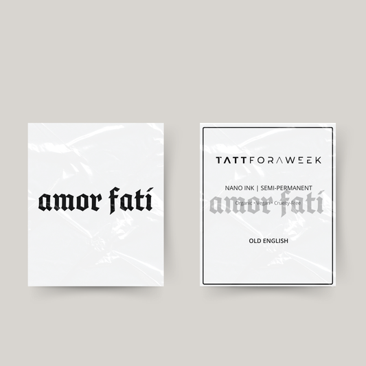 Tijdelijke tattoo amor fati