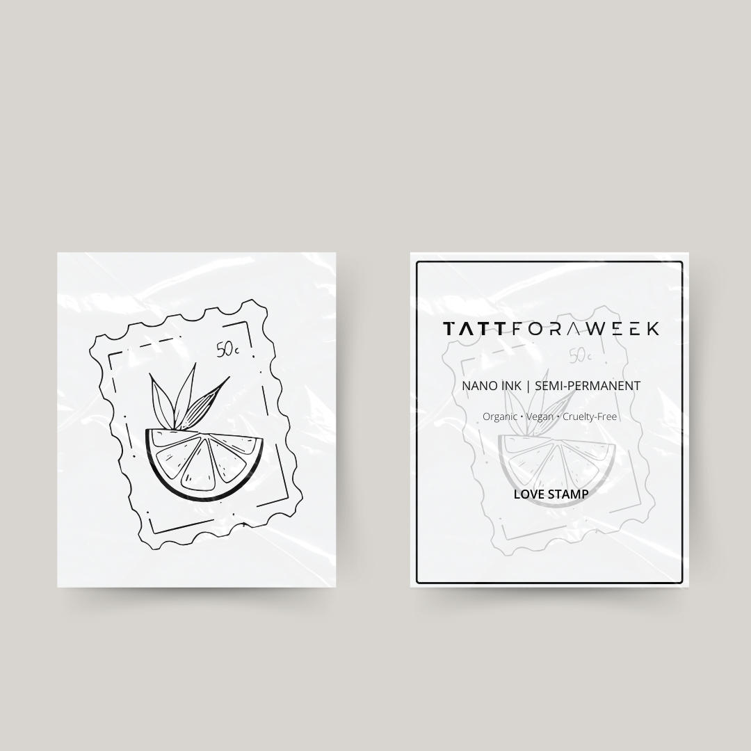 Tijdelijke tattoo postzegel citroenschijf