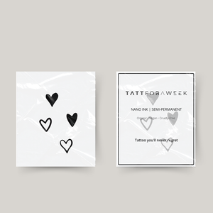Midlertidig tatovering sort-hvide hjerter