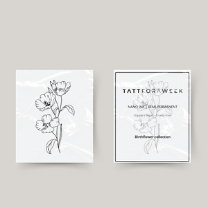 Midlertidig tatovering fødselsblomst august