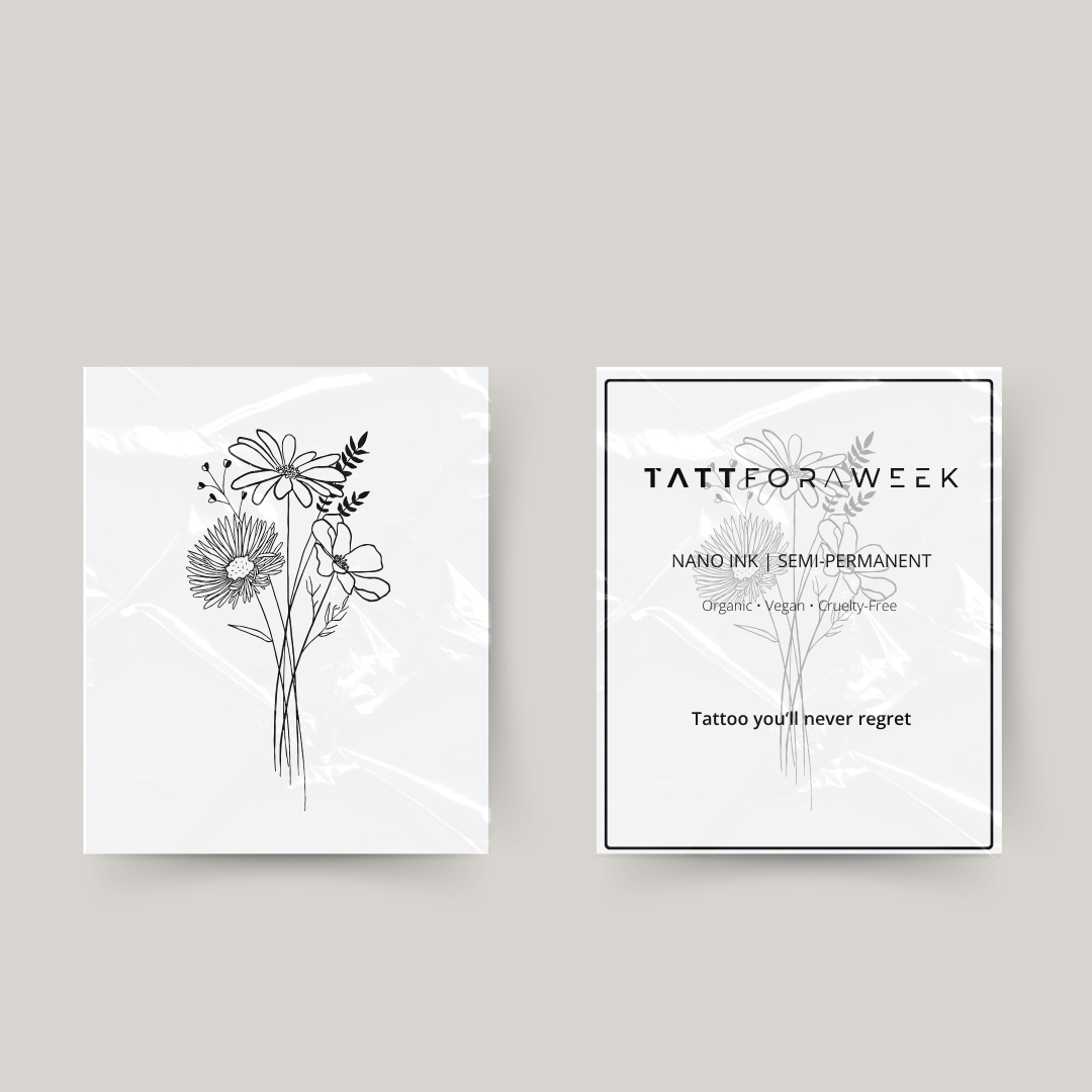 Midlertidige tatovering vilde blomster