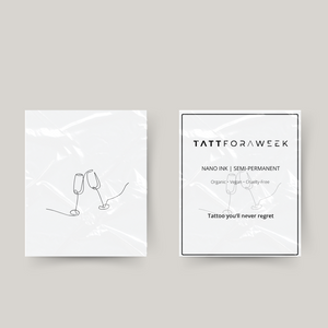 Midlertidige tatoverings champagneglas