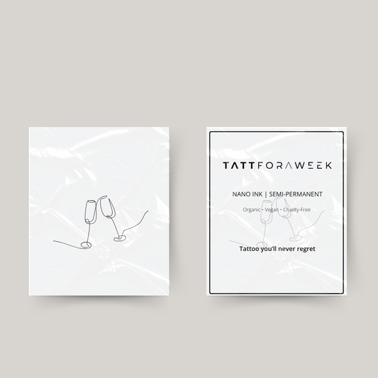 Midlertidige tatoverings champagneglas