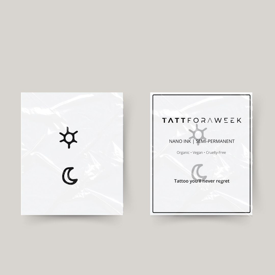 Midlertidig tatovering stjerne og måne