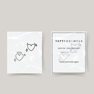 Midlertidig matchende tatovering engel & bølle