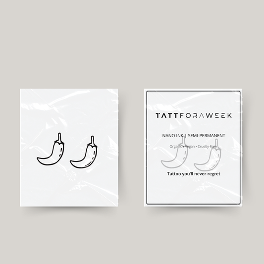 Midlertidig matchende tatovering peberfrugter