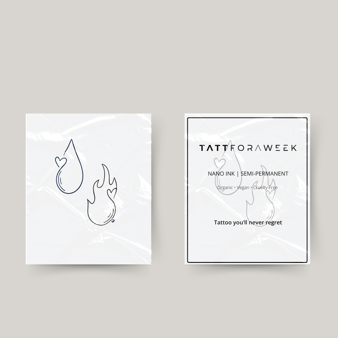 Midlertidig matchende tatovering vand & ild
