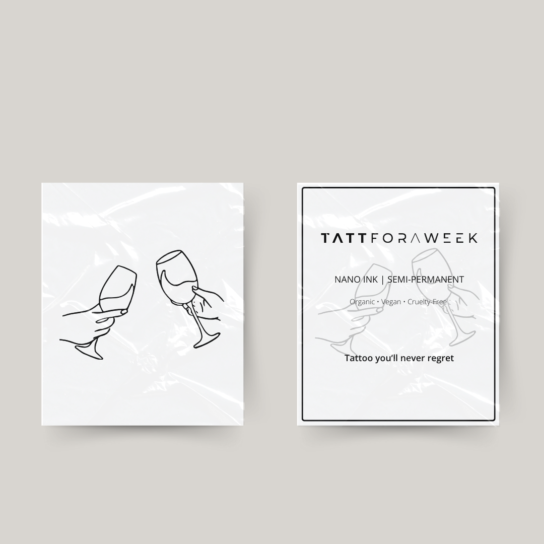 Midlertidig matchende tatovering vinglas