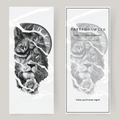 Stor falsk tatoveringsløve & ur